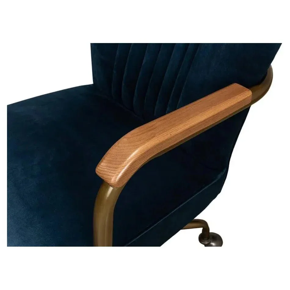 Brooks Home Office Swivel Chair Blue Velvet - AYG Home Service