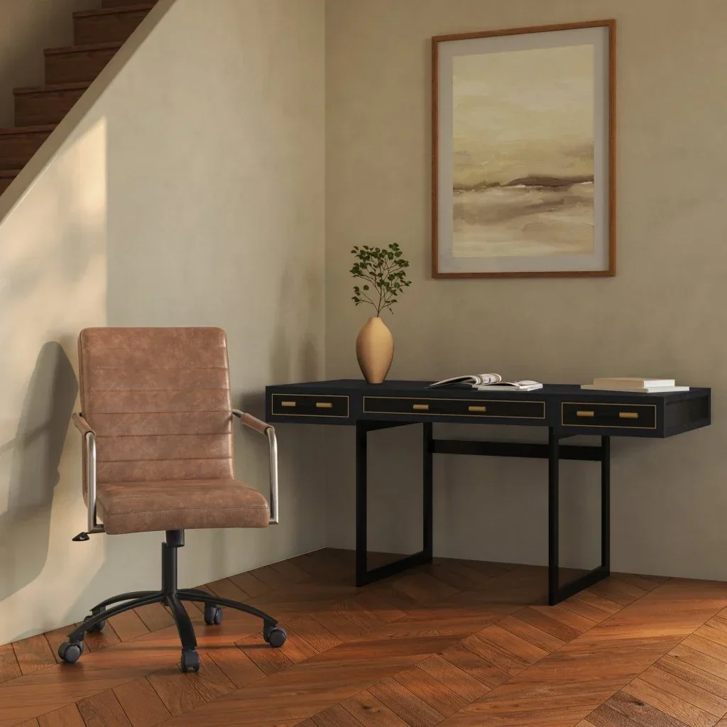 Roy Leather Swivel Office Chair - AYG Home Service