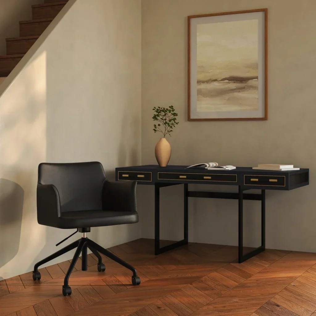 Morris Leather Swivel Office Chair - AYG Home Service