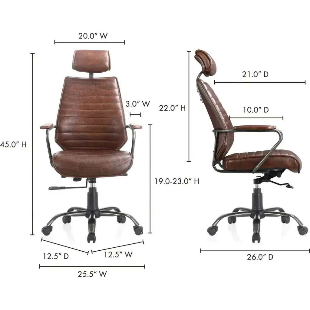 Executive Office Chair Dark Brown Leather - AYG Home Service