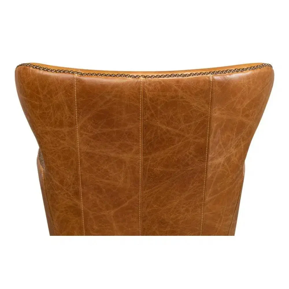 Andrew Jackson Swivel Tan Leather Desk Chair Cuba Brown - AYG Home Service