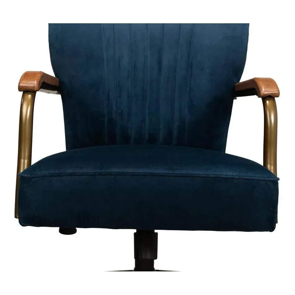 Brooks Home Office Swivel Chair Blue Velvet - AYG Home Service