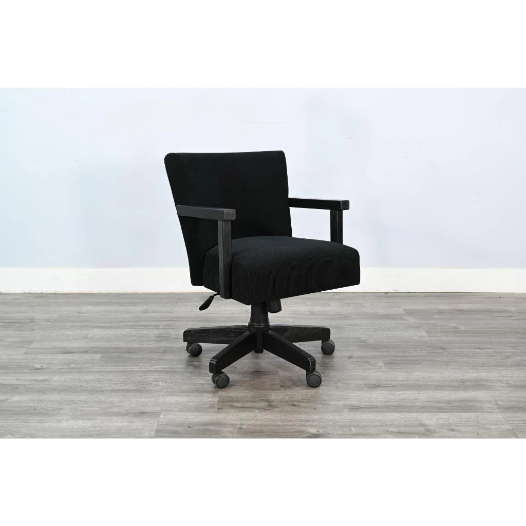 Gibson Black Fabric Game Chair with Casters - AYG Home Service