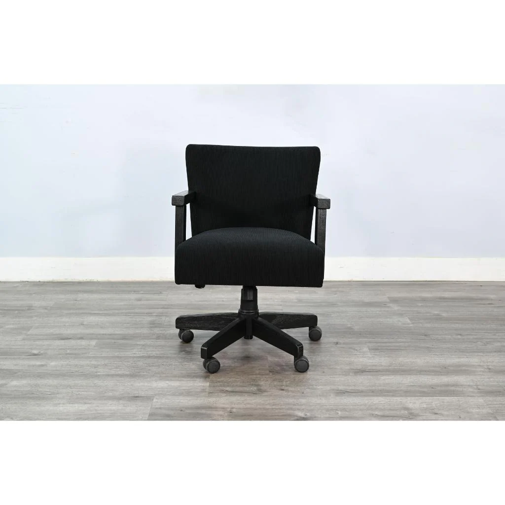 Gibson Black Fabric Game Chair with Casters - AYG Home Service