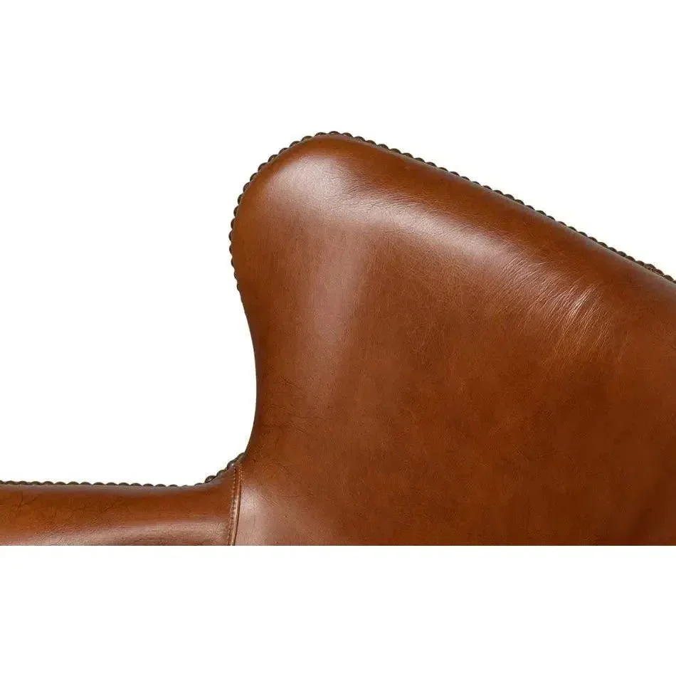 Andrew Jackson Swivel Brown Desk Chair Havana Leather - AYG Home Service