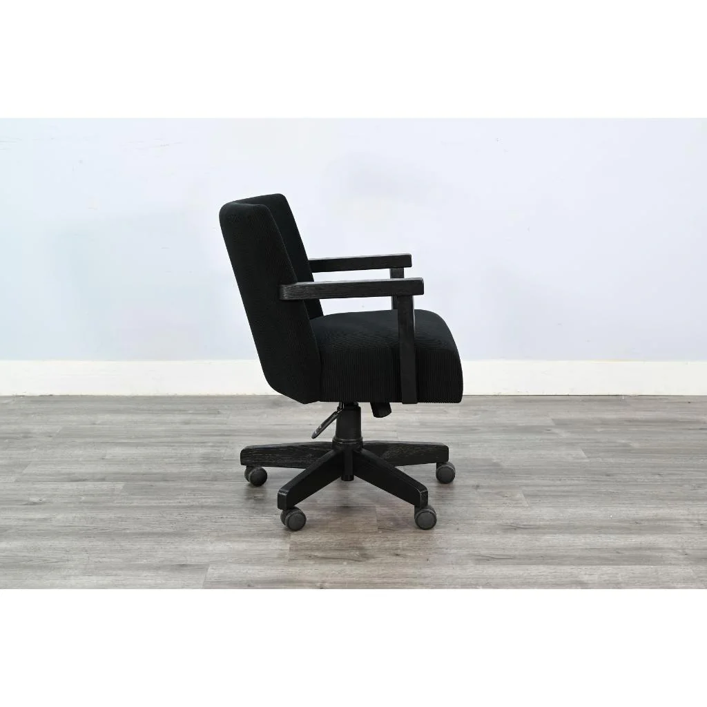 Gibson Black Fabric Game Chair with Casters - AYG Home Service